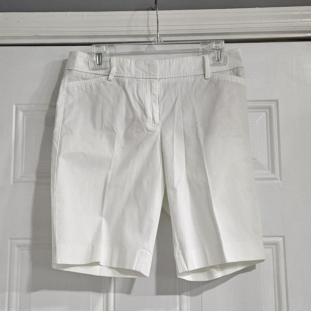 Talbots White Tailored Bermuda Shorts
